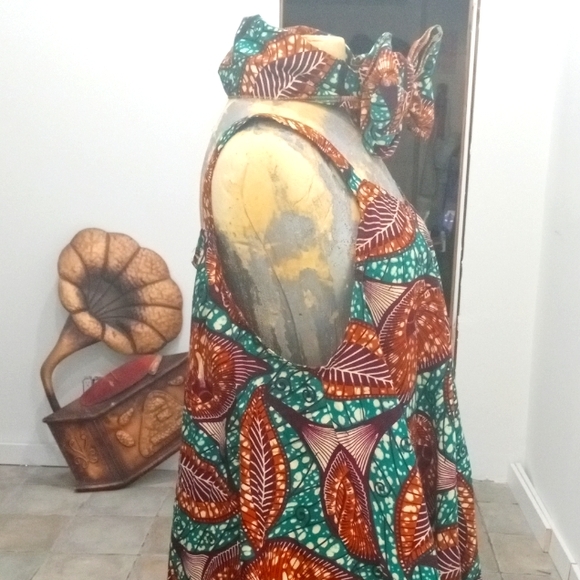 Dress Wide Flow w/Straps Either Waist or Head Tie 🤎🧡💚😍 - Picture 6 of 7